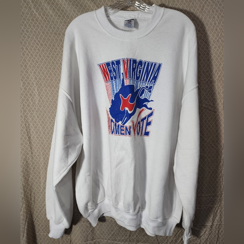 Vintage "West Virginia Women Vote" Graphic Sweatshirt Jerzee Women's 2X Democrat